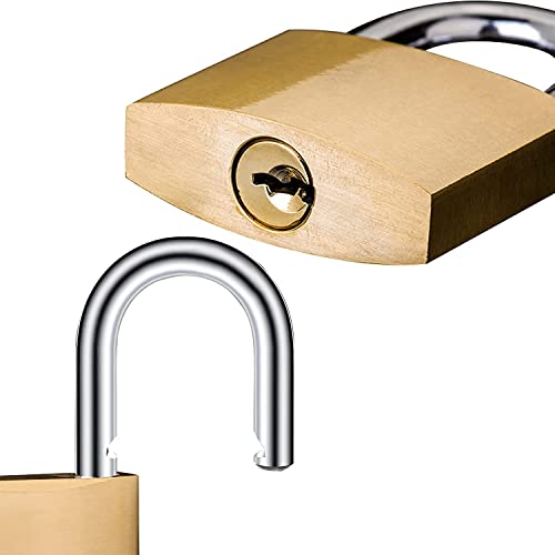 XFJSAK 2 Pack Small Gold Keyed Padlocks 32mm, Durable Alloy Lock for Luggage & Lockers