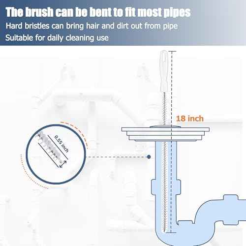 35.5inch Drain Clog Remover(1pcs), 25inch Drain Snake Hair Remover(6pcs) £¦ Cleaning Brush(2pcs), Hair Catcher Drain Auger Cleaner Tool Set For Toilet, Kitchen Sink, Bathroom Tub, Sewer, 9 Pack