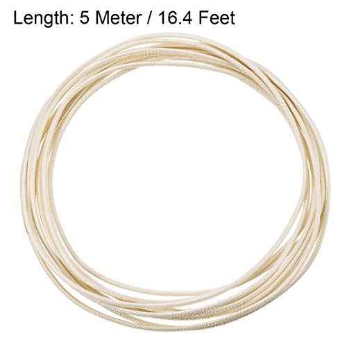 uxcell Insulation Braid Sleeving, 16.4Ft-2mm High TEMP Fiberglass Sleeve White