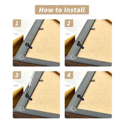 120 Pcs Picture Frame Backing Clips with Screws Repair Kit for Photo and Artwork Frames