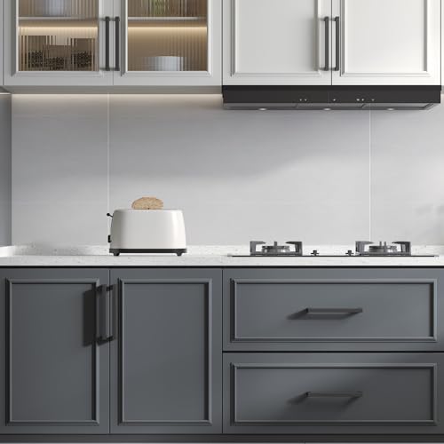 Goldenwarm 10 Pack 5 Inch Matte Black Cabinet Handles Kitchen Drawer Pulls - Hole Centers 128mm