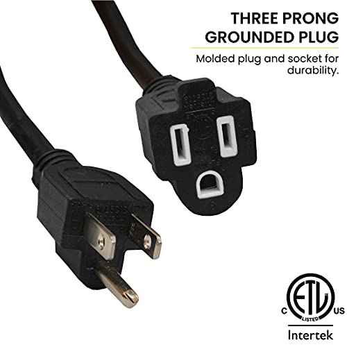 Go Green Power Inc. 16/3 25ft Black Outdoor Extension Cord - Reliable, Heavy Duty - Ideal for Outdoor Tools & Equipment - GG-13725BK