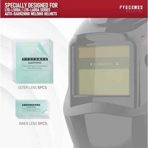 10PCS - LYG-L600A/L500A Welding Helmet Replacement Lenses - Inside Outside Clear Cover Lens Kit