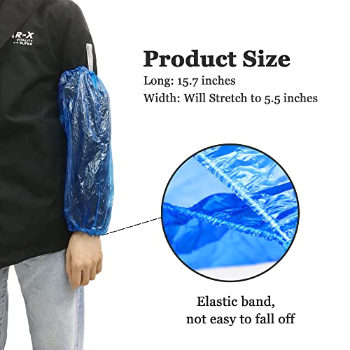 Yzurbu Disposable Arm Sleeves, Plastic Waterproof Oversleeves Protector Covers with Elastic on Cuff