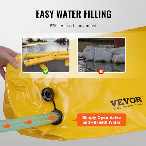 VEVOR 4ft Flood Barriers 6in High Water Barrier Bags for Home & Garage
