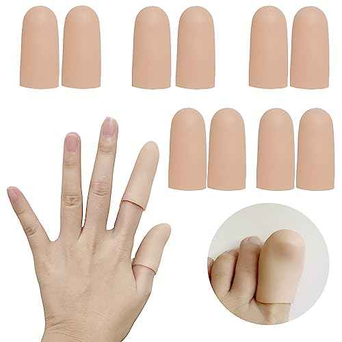 10Pcs Gel Finger Cots Medium, Finger Protector Support NEW MATERIAL Finger Sleeves Great for Trigger, Hand Eczema, Cracking, Arthritis and More