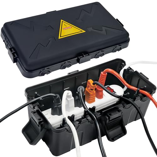 Hrensaw Medium Black Outdoor Waterproof Electrical Box 10.6x5.5x4.5 inch Weatherproof Connection Cover