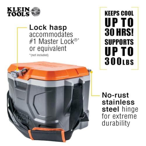 Klein Tools 55600 17-Quart Work Cooler Lunch Box with Seat & Interior Storage