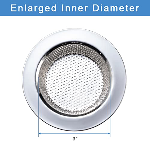 Honmein Silver 2-Piece Double-Layer Stainless Steel Sink Strainer Set