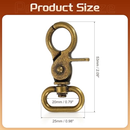 uxcell Bronze Swivel Snap Hook 20mm Trigger Clasp 6-Pack
