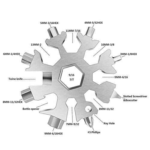 20 In 1 Snowflake Multi-Tool,Great Christmas stocking stuffer,Unique Gifts for Dad Men Women