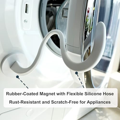 LEVOSHUA White Magnetic Washer Door Holder for Front Load Washers, Door Prop