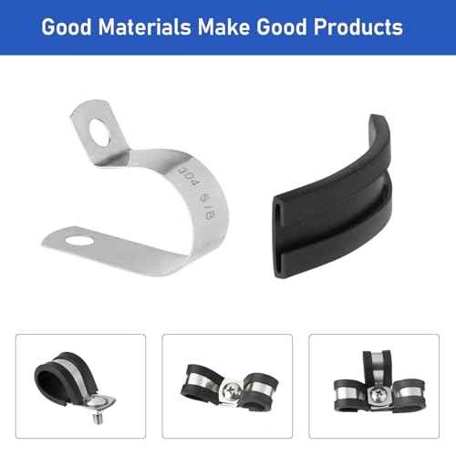 60pcs 1/2 Inch Stainless Steel Cable Clamps And Stainless Screws,Rubber Coated Cushioned Insulated Cable Clamp,Automotive Cable Wire Clamps,Pipe Clamps