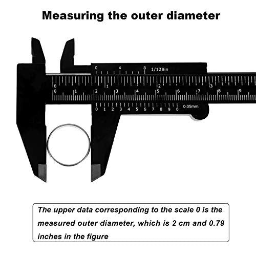 Honoson 10 Pcs Plastic Vernier Caliper 0-6 Inch Double Scale
