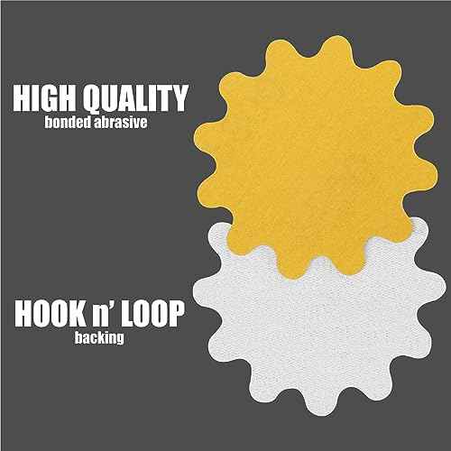 Keystone Flex Edge Gold 2 Inch Sanding Discs, Hook and Loop Wavy Sand Paper for Bowl Sanders and Drill Sanding Attachments, Prevent Shifting, Single Grit - 25 Pack (120 Grit)