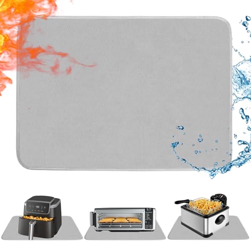 TOHONFOO Heat Resistant Mats for Countertop & Air Fryer 18x15 in Gray (18"L x 15"W)