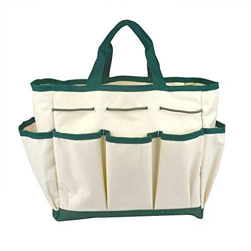 Outdoor Multi Pocket Gardening Tool Kit Holder Oxford 10" x 12" Bag 4 Side Pouches