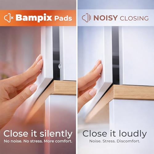 Bampix 106 Pack Clear Self-Adhesive Silicone Cabinet Bumpers - Multiple Shapes & Sizes