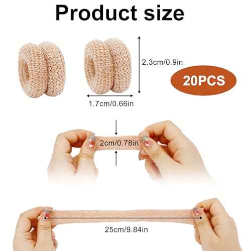20PCS Elastic Finger Bandages, Reusable Thumb Protectors for Wounds, Fingertip Covers for Gardening, Cooking, Crafting - Skin Color