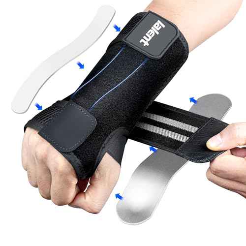 Carpal Tunnel Wrist Brace Night Support for Men Women - Adjustable Wrist Support Splint with 3 Straps, Hand Brace for Pain Relief, Tendinitis, Arthritis, Sprain (Right Hand, L/XL)