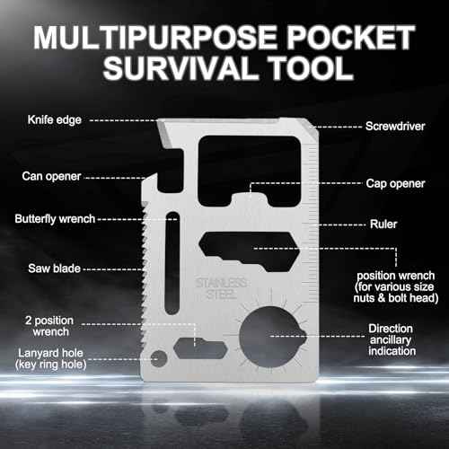 Survival Credit Card Multitool, 11 in 1 Beer Opener Survival Card Tool,Wallet Multitools Card Perfect for Fathers Men Gadgets Stocking Stuffers for Men (12 PCS) (Silvery)