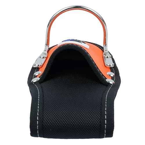 ZL231 Utility Plier Holster and Rust-Resistant Steel Loop Hammer Holder, Fits 3in Tool Belts, Nylon Tool Holder Orange/Black