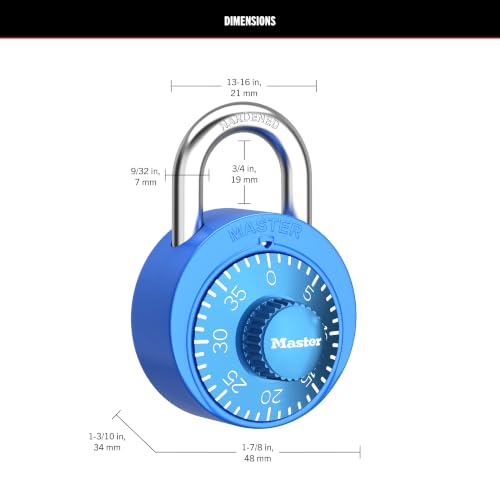Master Lock Blue 2-Pack Combination Padlocks for Gym & Locker Security