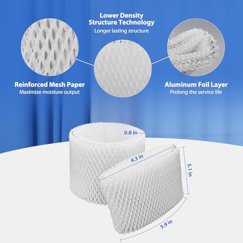 Extolife 6 Pack WF2 Humidifier Filters for Vicks – White