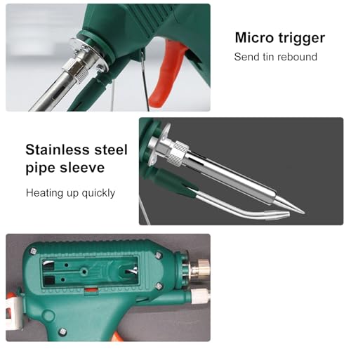 Soldering Gun Kit - Soldering Iron Kit with Adjustable Temp 180-520¡ÆC, ON/OFF Button, 80W LED Digital Internal Heat Soldering Gun, Auto Send Tin Soldering Kit for Electronics Welding Repair DIY
