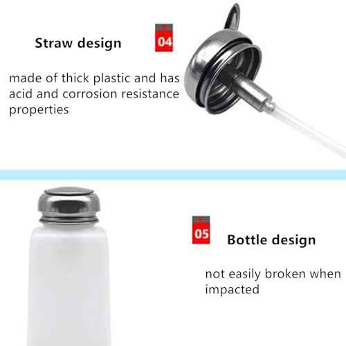 2 Pcs Liquid Push Alcohol Dispenser Solder Flux Bottle Cleaner Push Down Pump Dispenser for Acetone Cleanser Polish Remover, 200ml