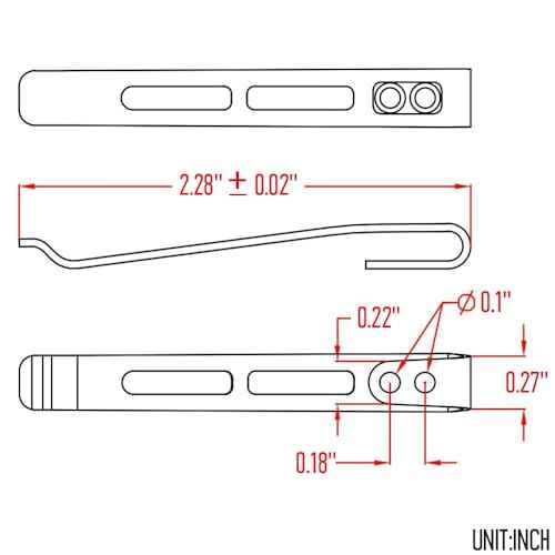CIVIVI 2PCS Deep Carry Pocket Clip for Knives,Recessed Screw Hole Design, NO Screws Included CA-06E (Black+Plain)