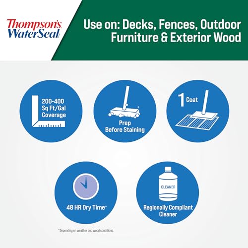 Thompson's WaterSeal Clear Wood Sealer - 1 Gallon Exterior Waterproofing