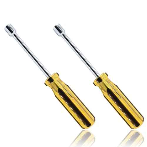 2Pcs 8mm Socket Wrench Screwdriver, Hexagon Nut Driver with Steel Cushion Grip for Easy Hand-Making and Repair Projects