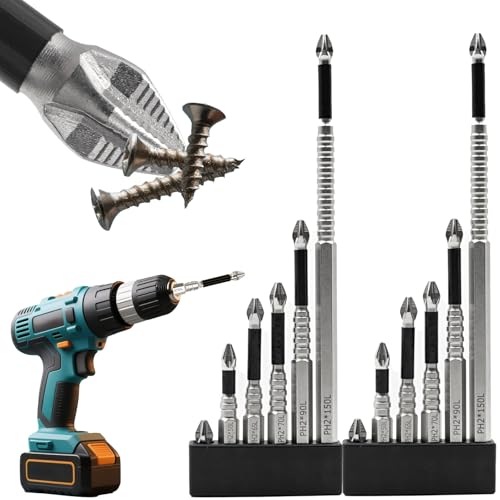 High Magnetic Drill Bit Set: K5 Impact Resistant Anti-Slip Bits, Non-Slip Alloy Steel for Impact Drivers, DIY/Pro Use 6pcs (25-150mm)?