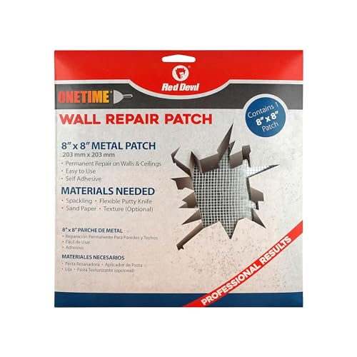 Red Devil 1219 8" x 8" ONETIME Wall Repair Patch, 5 Pack