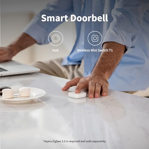 Aqara Zigbee 3.0 Wireless Mini Switch T1 Smart Button, No Wiring Needed