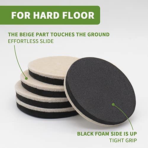 Covercorner 8 Pack 3.5 Inch Felt Furniture Sliders for Hardwood Floors Beige