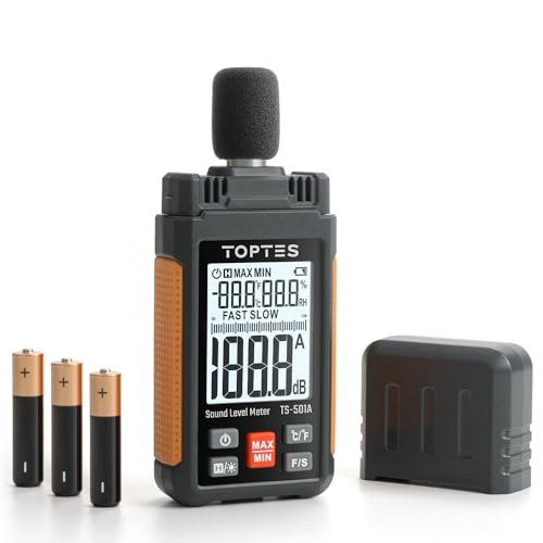 TopTes TS-501A Decibel Meter – 30-130 dB Sound Level Meter with 2.25" Backlit LCD