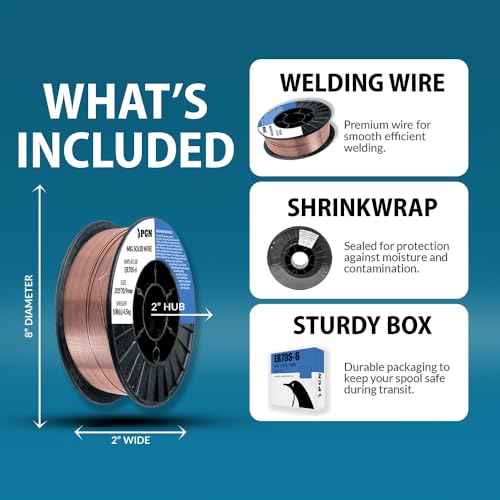 PGN Solid MIG Welding Wire - ER70S-6 .035 Inch - 10 Pound Spool - Mild Steel MIG Wire with Low Splatter and High Levels of Deoxidizers - For All Position Gas Welding
