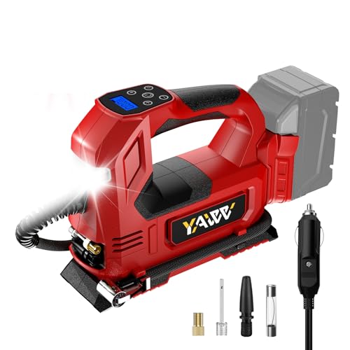 YAWV Cordless Tire Inflator for Milwaukee 18V Battery - Portable 160PSI Pump with Digital Pressure Gauge & LED Light