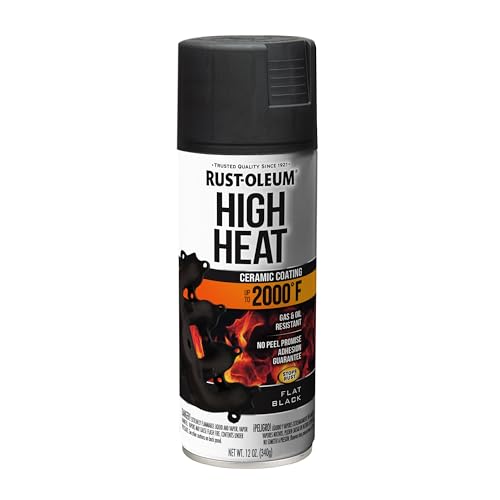 Rust-Oleum High Heat Spray Paint Flat Black 12oz - Automotive Heat Resistant Coating