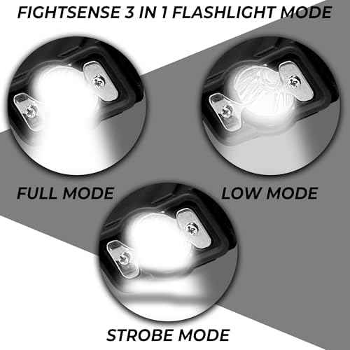 FIGHTSENSE Flashlight Stun Gun for Self Defense ? Rechargeable Stun Gun for Women ? Compact & Powerful Self Defense Flashlight