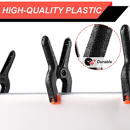 Romeda 12 Pack Plastic Spring Clamps 3.5 Inch Heavy Duty Clips for Crafts, Photography & DIY