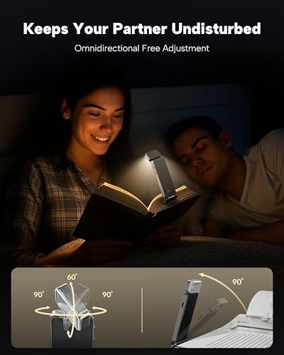 86lux Rechargeable Gray Clip-On LED Book Light with Brightness & Color Control