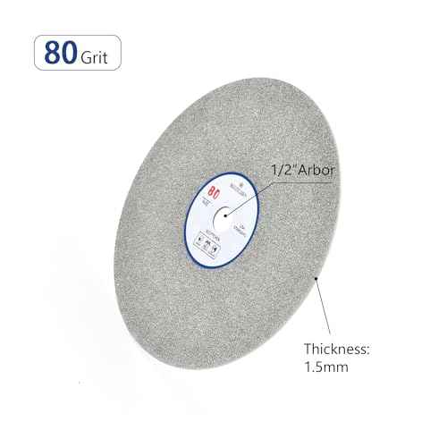 SCOTTCHEN Diamond Flat Lap Wheel 6" x 1/2" Arbor Grinding Sanding Disc Lapping Polishing Disc-80 Grit