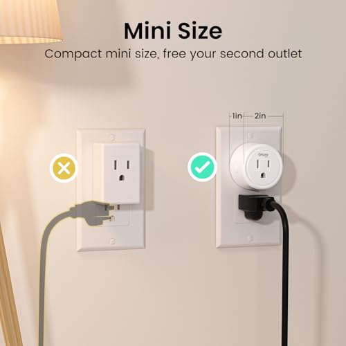 GHome Smart Plug Mini 4 Pack WiFi Outlet Timer Compatible with Alexa & Google