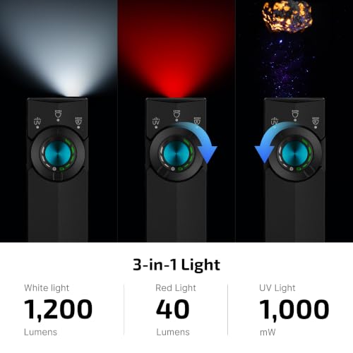 OLIGHT ArkPro Lite Matte Black Rechargeable Pocket Flashlight with UV & Red Light