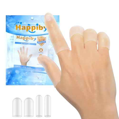 20Pcs Gel Finger Cots, Small Silicone Finger Protectors Sleeves, Fingertip Cover Caps to Heal Cracked, Eczema, Peeling, Hangnails, Corn, Calluses