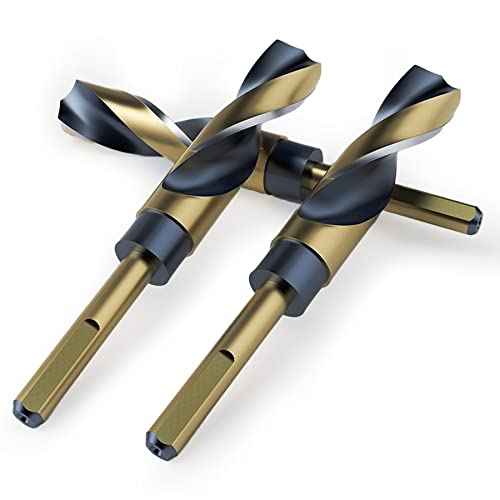 15mm Reduced Shank Twist Drill Bit with 10mm Shank for Stainless Steel Aluminum Alloy Metal Copper Plastic Wood, Made of High Speed Steel 4341, Ideal for Drilling Steel Plate