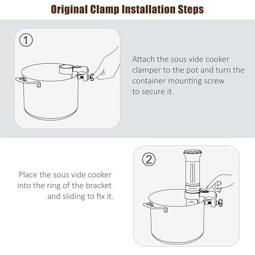 KitchenBoss BK300B Sous Vide Clamp Bracket Replacement for Anova & More